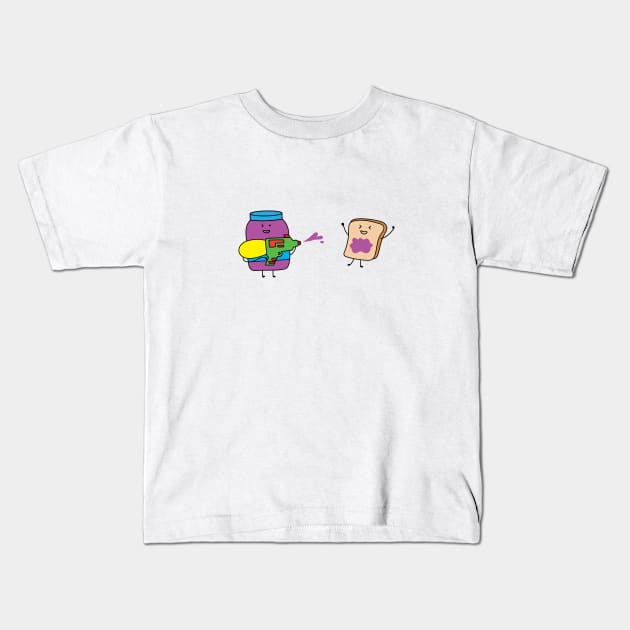 cute blueberry jam playing with bread Kids T-Shirt by wordspotrayal